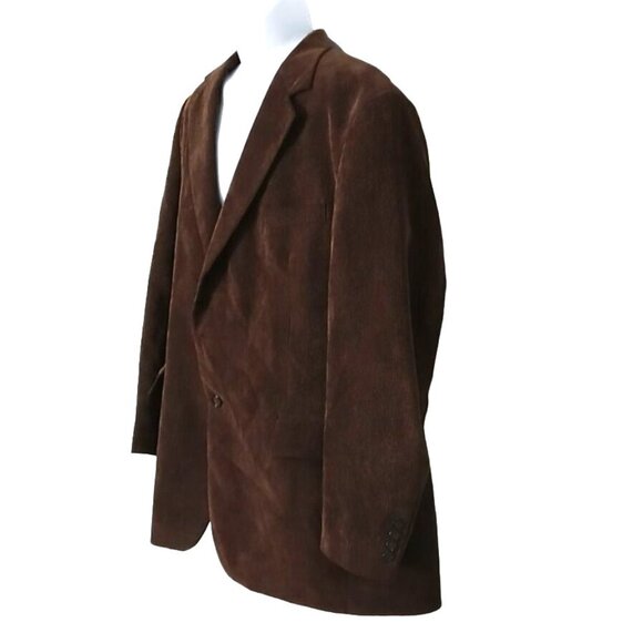 George Corduroy Blazer Men 48L 2 Button Button Up Old Money Dark Academia - Picture 2 of 7